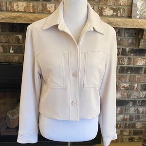 TAHARI pale pink cropped shirt jean jacket style. NWT - never worn! Fully lined!